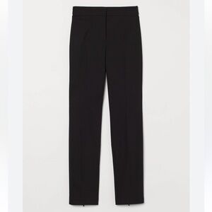 H&M Black Ankle Mid Rise Straight Leg Pocketed Black Pants Trousers Stretch 10